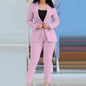 Women Two Pieces Pant Suits, Spring Autumn Loungewear Solid Fashion Matching Sets, 2023 Cardigan Top Pencil Pants Ladies Outfit